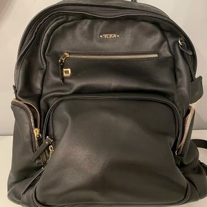 Black Leather Tumi Backpack